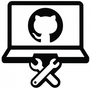 computer with GitHub cat logo